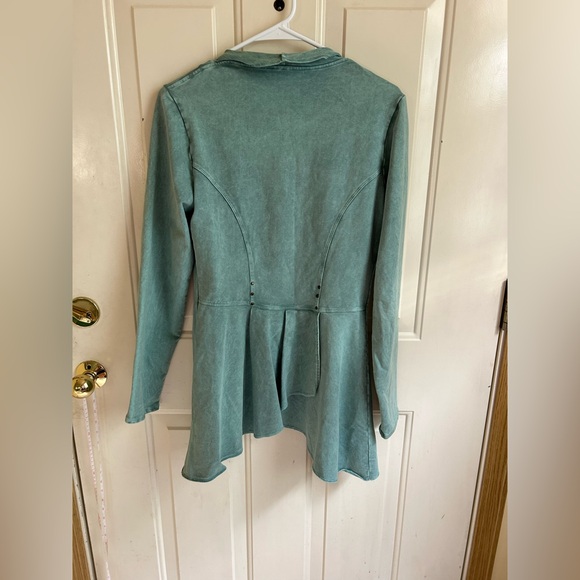 TESTIMONY Los Angeles Women's French Terry Victorian Asphalt Open Front Jacket - Picture 4 of 4